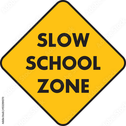 Vector illustration of a slow school zone sign