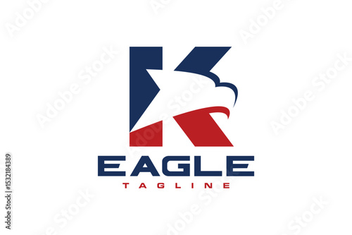 letter K eagle head logo