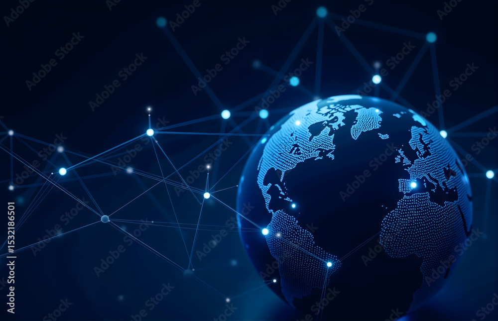 Fototapeta premium Tech Earth Network Connection