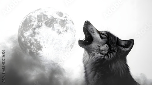 wolf howling at night