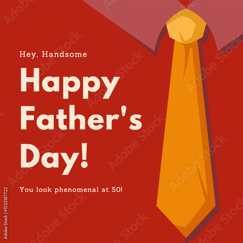 Red Happy Father's Day Instagram Post