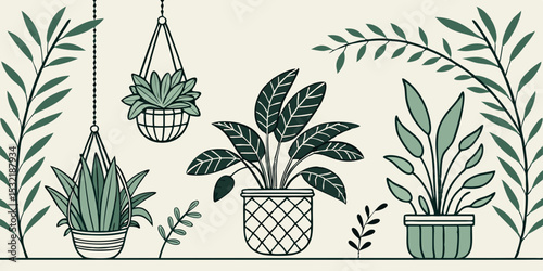 flat design houseplant