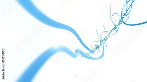 Blue abstract wave lines flowing over white background with minimal elegance. Great for digital design, medical, or tech branding.

