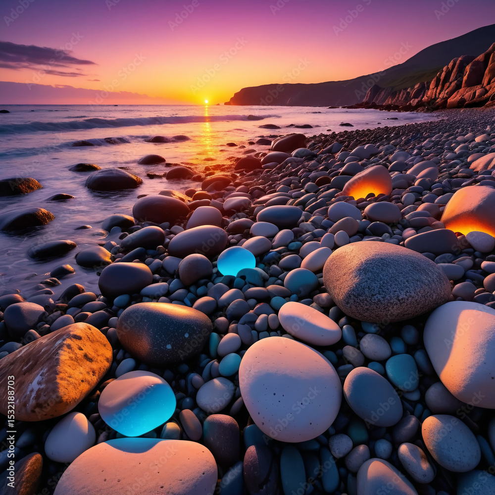 Obraz premium sunset on the seashore