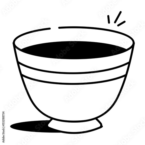 A doodle style icon of ceramic cup
