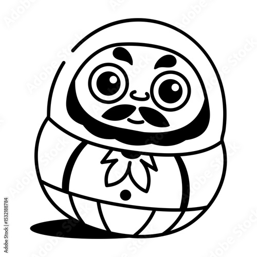 A sketchy style icon of daruma doll

