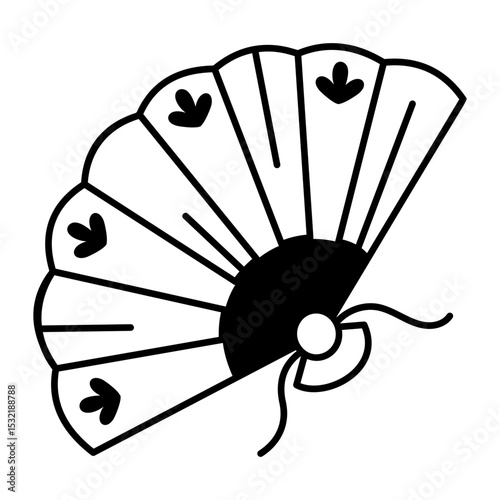 A drawing style icon of folding fan
