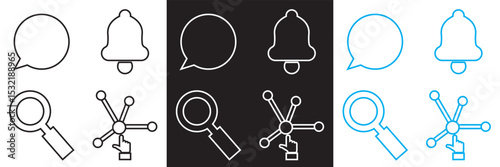 Social Media  Icon . Like, comment, share, notification, etc  icons .  Vector for websites, mobile interfaces, presentations, banner, visual branding etc. Vector illustration. EPS 10
