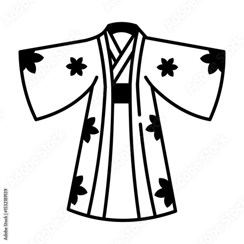 A drawing style icon of kimono

