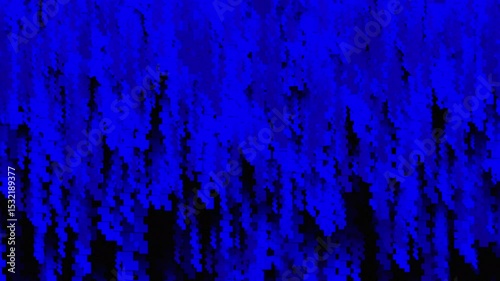 The random square background pattern consists of small squares in a blue tumbling matrix. abstract