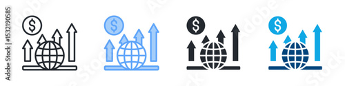 Bar Chart Icon Outline Style. Vector Illustration For Graphic Design