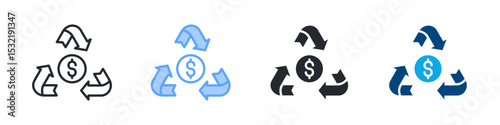Sustainable Finance Icon Outline Style. Vector Illustration For Graphic Design