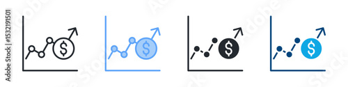 Stock Market Icon Outline Style. Vector Illustration For Graphic Design
