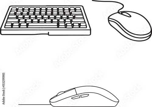 computer mouse and keyboard.