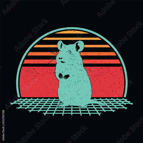 Hamster Lover Retro Vintage 80s Style T-Shirt Design