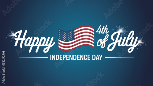 Happy fourth of july independence day celebration with american flag patriotic holiday design vector image