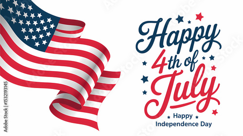 Happy fourth of july usa flag independence day celebration patriotic american holiday festive design vector
