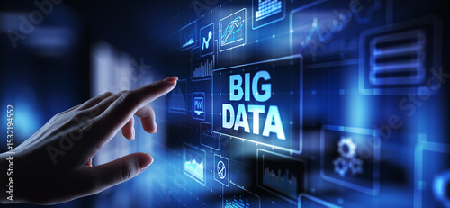 Big data analytics platform, business intelligence and modern technology concept on vitual screen.