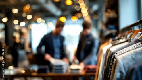 Wallpaper Mural Two Men Shopping for Clothes in a Blurred Store Interior Torontodigital.ca
