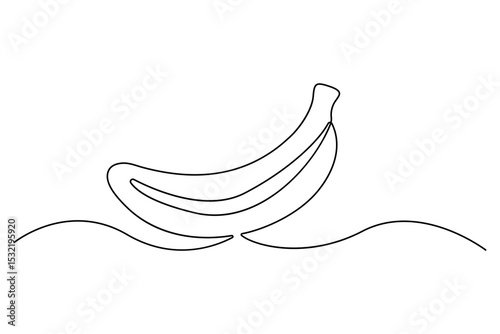 Continuous line drawing of banana Outline vector illustration
