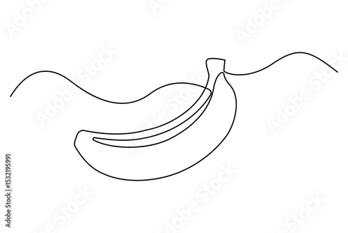 Continuous line drawing of banana Outline vector illustration
