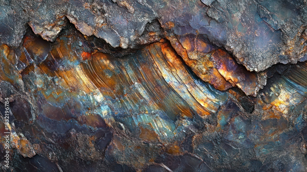 Obraz premium Detailed close-up of layered rock formations
