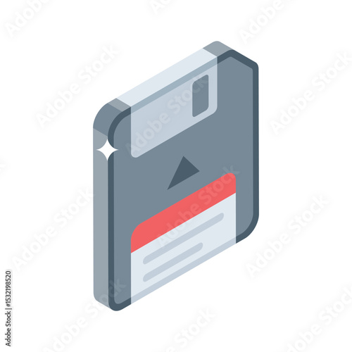 Take a glance at this isometric icon of floppy disk