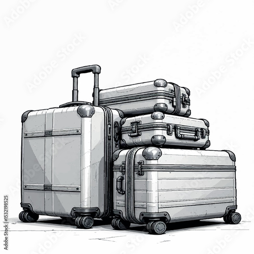 travel, suitcase, vector, luggage, tourism, bag, baggage, illustration, handbag, journey, drawing, isolated, business, design, collection, set, case, graphic, drawn, vacation, icon, transportation, do