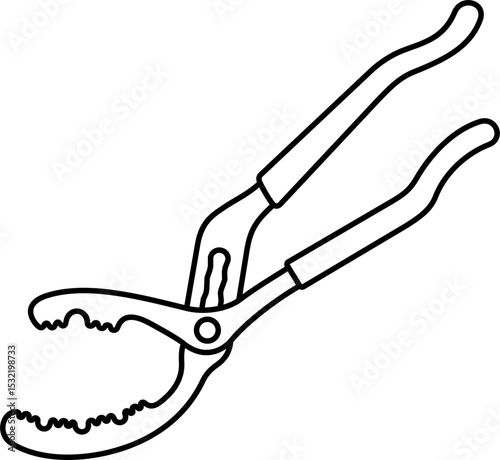 Oil filter wrench. Vector outline icon.