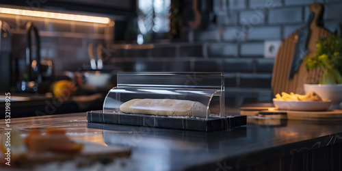 Modern Bread Display in a Sleek Kitchen

