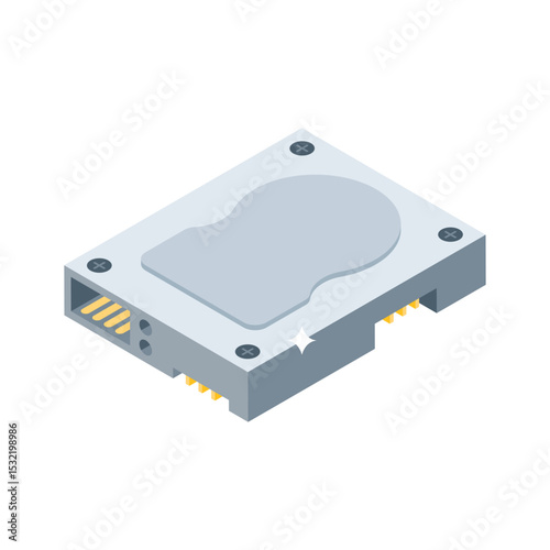 Grab this isometric style icon of state drive storage