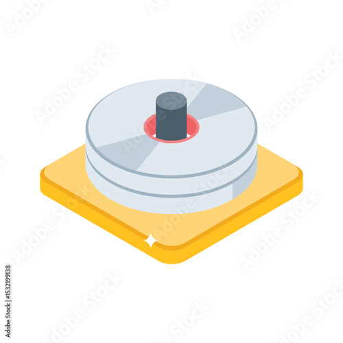 A sleek isometric style icon of cd rack organizer