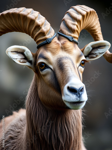 Altai argali close-up portrait (Ovis ammon ammon)