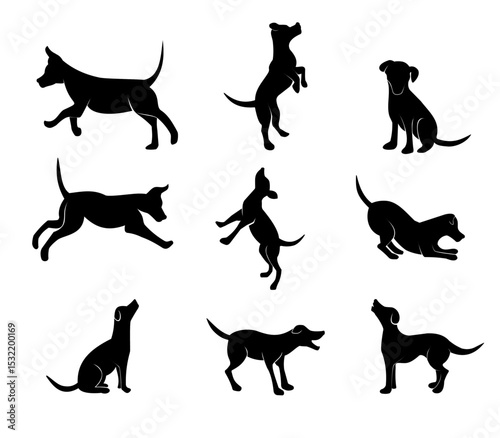 dog silhouettes vector