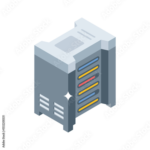Take a look at this isometric icon of data rack storage