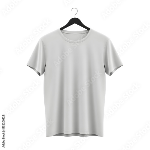 3D White T-shirt on Hanger Mockup - Blank Apparel Template for Design & Branding, Isolated on Transparent Background PNG