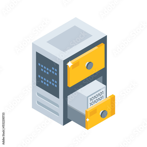 Check out this isometric icon featuring server organizer shelf