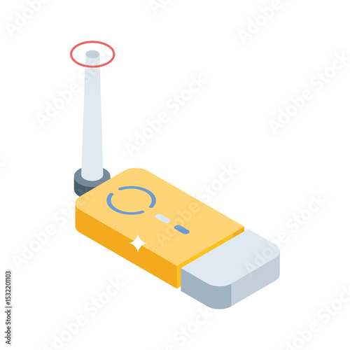 Check this isometric icon featuring dongle usb adapter
