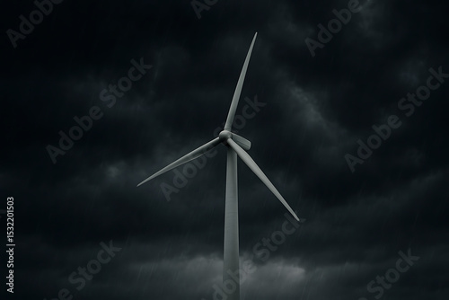 wind turbine at night