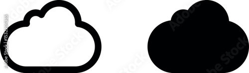 Cloud icon, outline and solid icon. 