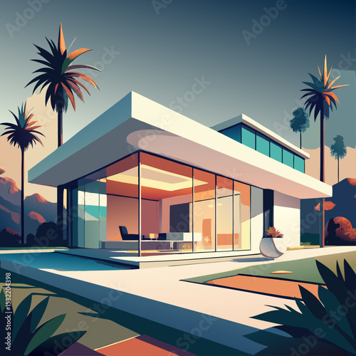 vector rendering of a modern minimalist