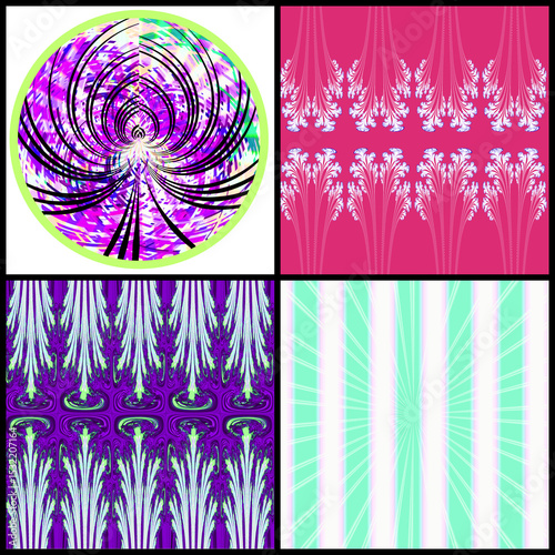 set of abstract floral backgrounds
