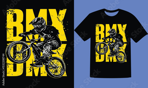 Yellow city bike vector illustration on a black background