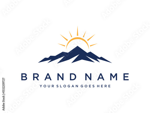 Mountain Logo with Sunrise