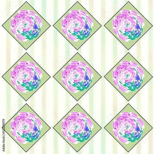 seamless pattern with pink flowers