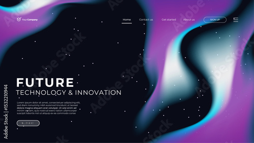 Landing page with galaxy theme vector design