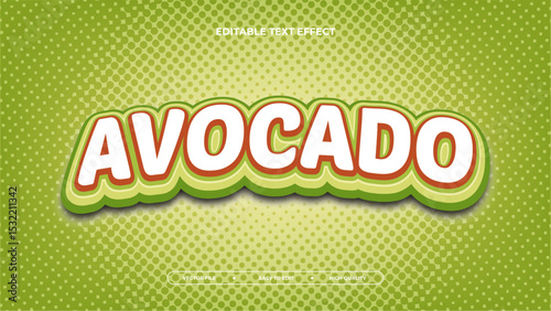 Avocado editable text effect with illustration design