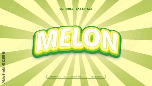 Melon editable text effect with illustration design