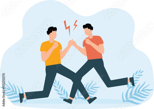 Domestic violence and man beats. Family conflict and problems at home and dissolution. Quarreling scene and Unhappy relationships,

