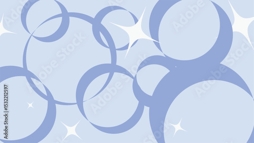 Pastel Blue Abstract Reflected Rings Bold Minimal Background